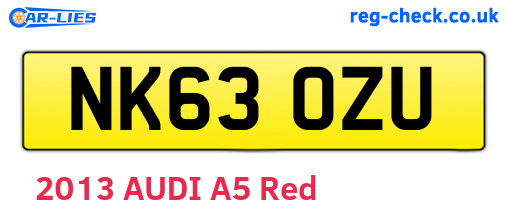 NK63OZU are the vehicle registration plates.