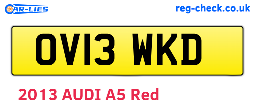 OV13WKD are the vehicle registration plates.