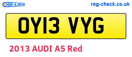 OY13VYG are the vehicle registration plates.