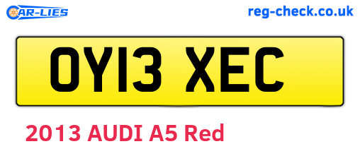OY13XEC are the vehicle registration plates.