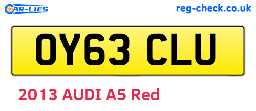 OY63CLU are the vehicle registration plates.