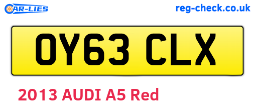 OY63CLX are the vehicle registration plates.