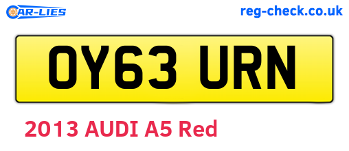 OY63URN are the vehicle registration plates.