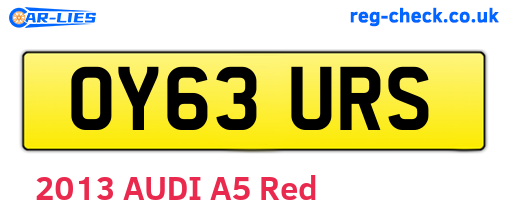 OY63URS are the vehicle registration plates.