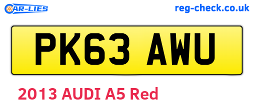 PK63AWU are the vehicle registration plates.