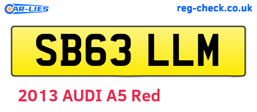 SB63LLM are the vehicle registration plates.