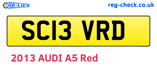 SC13VRD are the vehicle registration plates.
