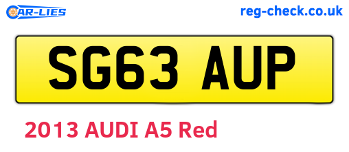 SG63AUP are the vehicle registration plates.