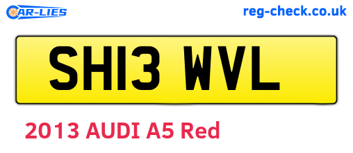 SH13WVL are the vehicle registration plates.