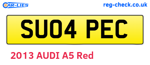SU04PEC are the vehicle registration plates.