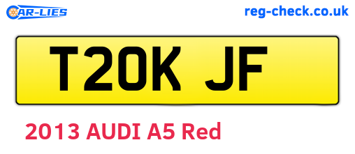 T20KJF are the vehicle registration plates.