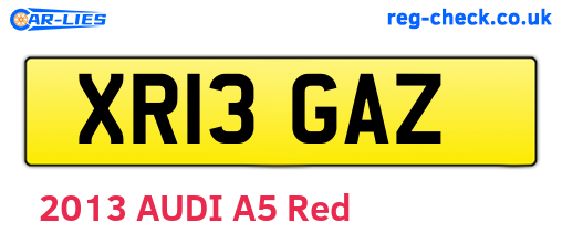 XR13GAZ are the vehicle registration plates.