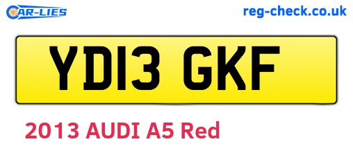 YD13GKF are the vehicle registration plates.