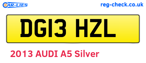 DG13HZL are the vehicle registration plates.