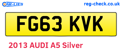 FG63KVK are the vehicle registration plates.