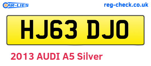HJ63DJO are the vehicle registration plates.