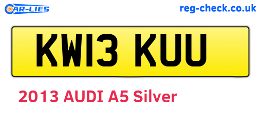 KW13KUU are the vehicle registration plates.