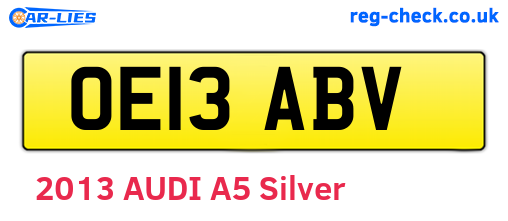 OE13ABV are the vehicle registration plates.