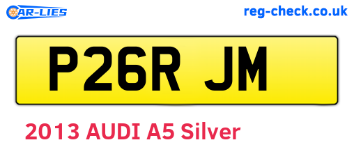 P26RJM are the vehicle registration plates.
