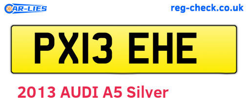 PX13EHE are the vehicle registration plates.