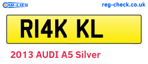 R14KKL are the vehicle registration plates.