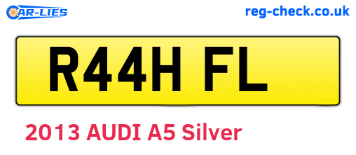 R44HFL are the vehicle registration plates.