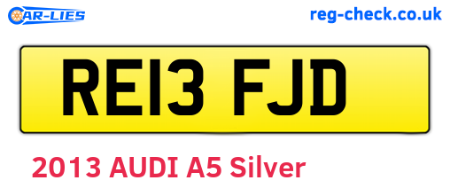 RE13FJD are the vehicle registration plates.