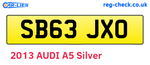 SB63JXO are the vehicle registration plates.