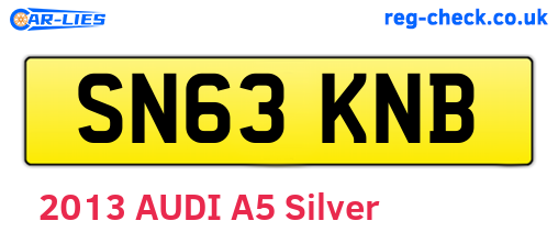 SN63KNB are the vehicle registration plates.