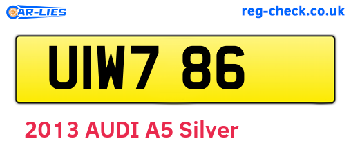 UIW786 are the vehicle registration plates.