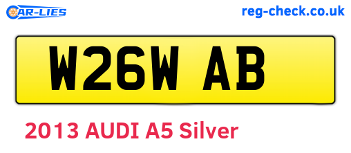 W26WAB are the vehicle registration plates.