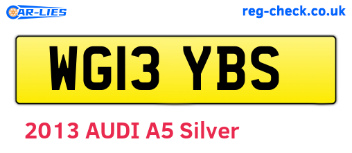 WG13YBS are the vehicle registration plates.