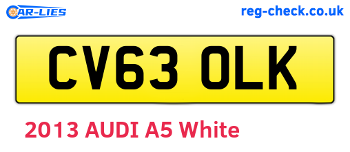 CV63OLK are the vehicle registration plates.