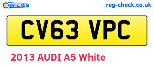 CV63VPC are the vehicle registration plates.
