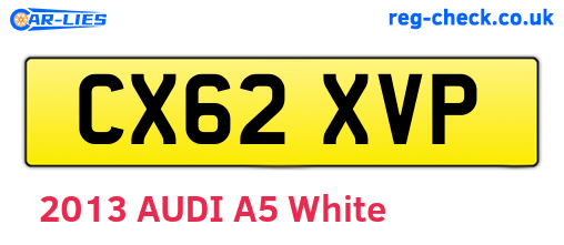 CX62XVP are the vehicle registration plates.