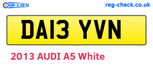 DA13YVN are the vehicle registration plates.