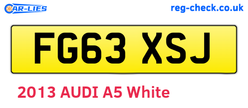 FG63XSJ are the vehicle registration plates.