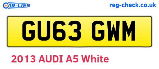 GU63GWM are the vehicle registration plates.