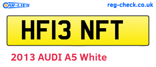 HF13NFT are the vehicle registration plates.
