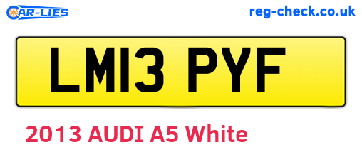LM13PYF are the vehicle registration plates.