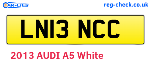 LN13NCC are the vehicle registration plates.