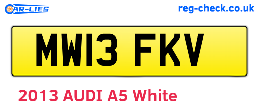 MW13FKV are the vehicle registration plates.