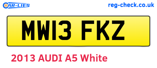 MW13FKZ are the vehicle registration plates.