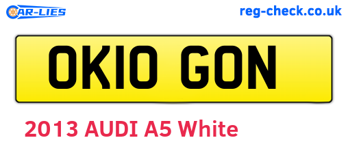 OK10GON are the vehicle registration plates.