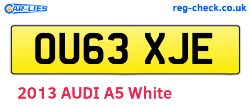 OU63XJE are the vehicle registration plates.