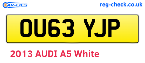 OU63YJP are the vehicle registration plates.