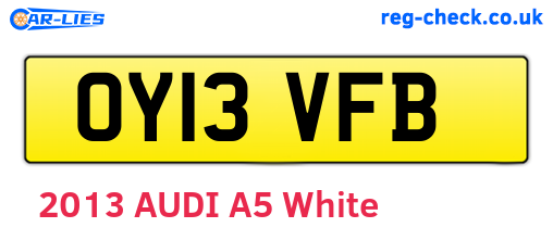OY13VFB are the vehicle registration plates.