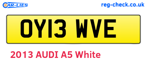 OY13WVE are the vehicle registration plates.