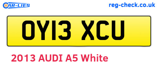 OY13XCU are the vehicle registration plates.