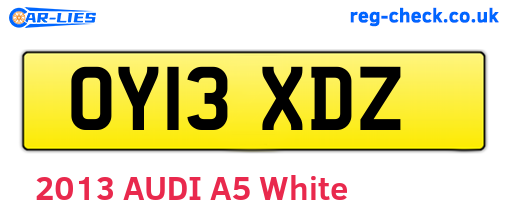 OY13XDZ are the vehicle registration plates.